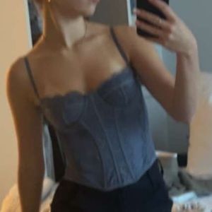 infamous urban corset top in blue